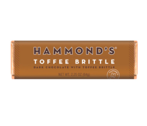 Hammond's Toffee Brittle Dark Chocolate Bar 2.25oz 12ct